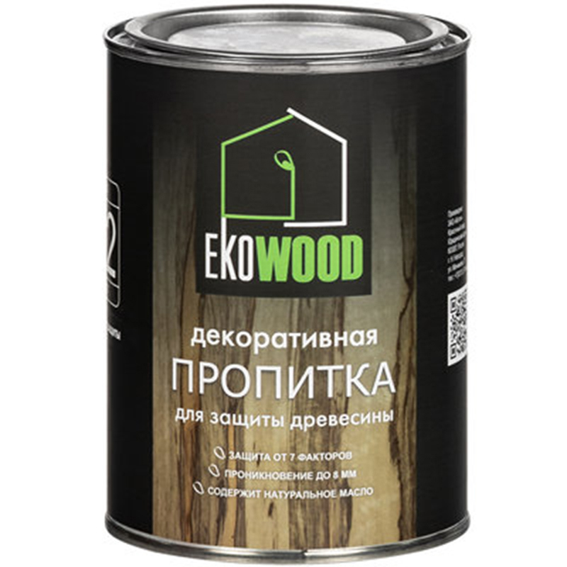 Изображение товара Защитно-декоративный антисептик для древесины Ekowood полуглянцевый цвет махагон 0.75 л