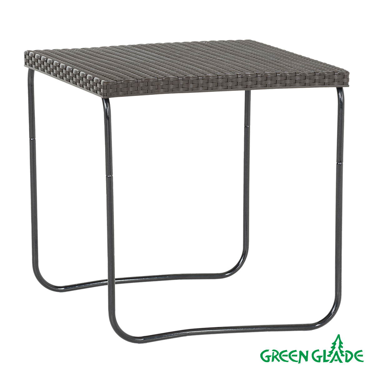 Изображение товара Складной садовый стол Kelly 58x58 см коричневый сталь ротанг