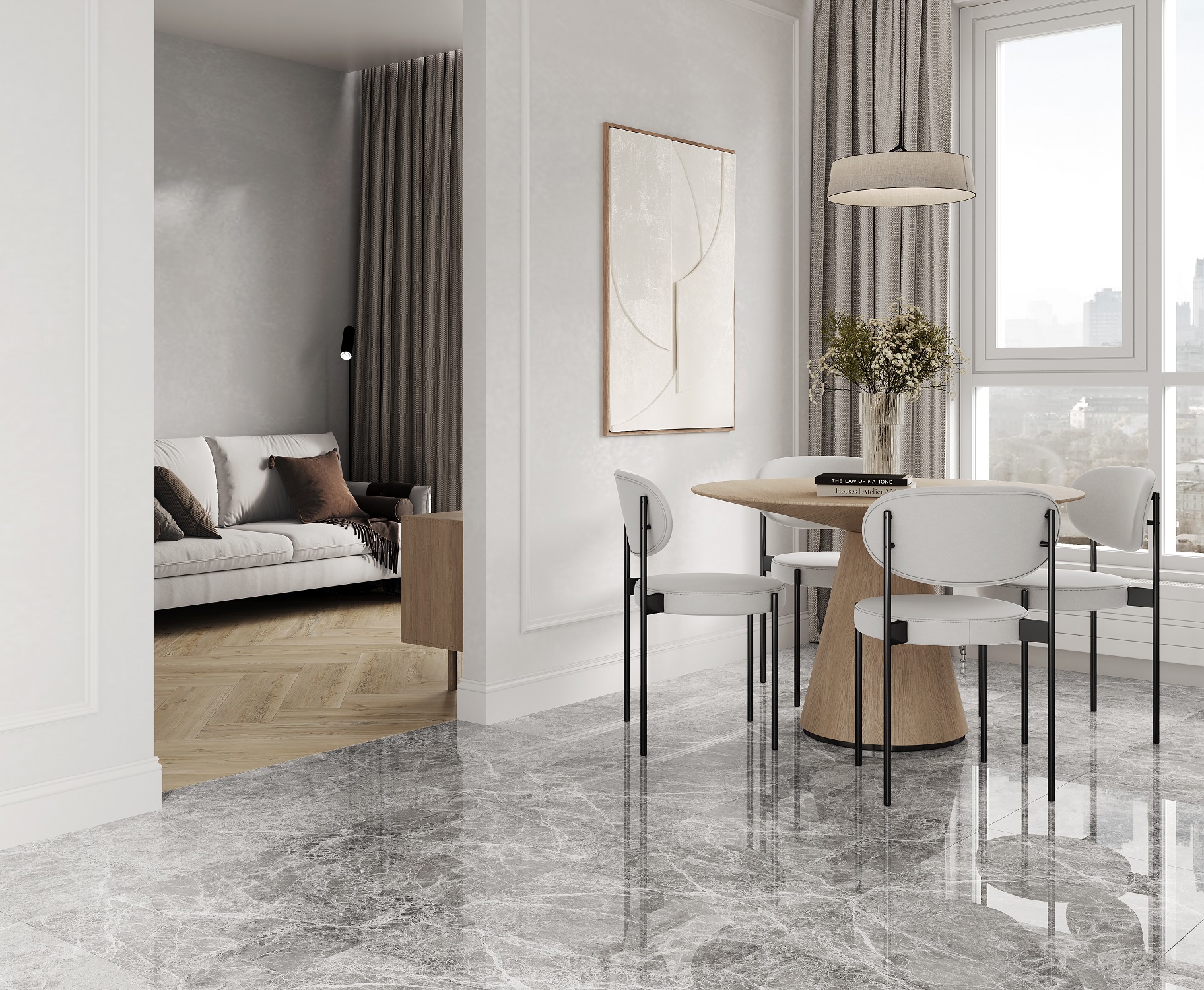 Изображение товара Керамогранит Ceradim Mramor Story Grey 60x60 см серый полированный