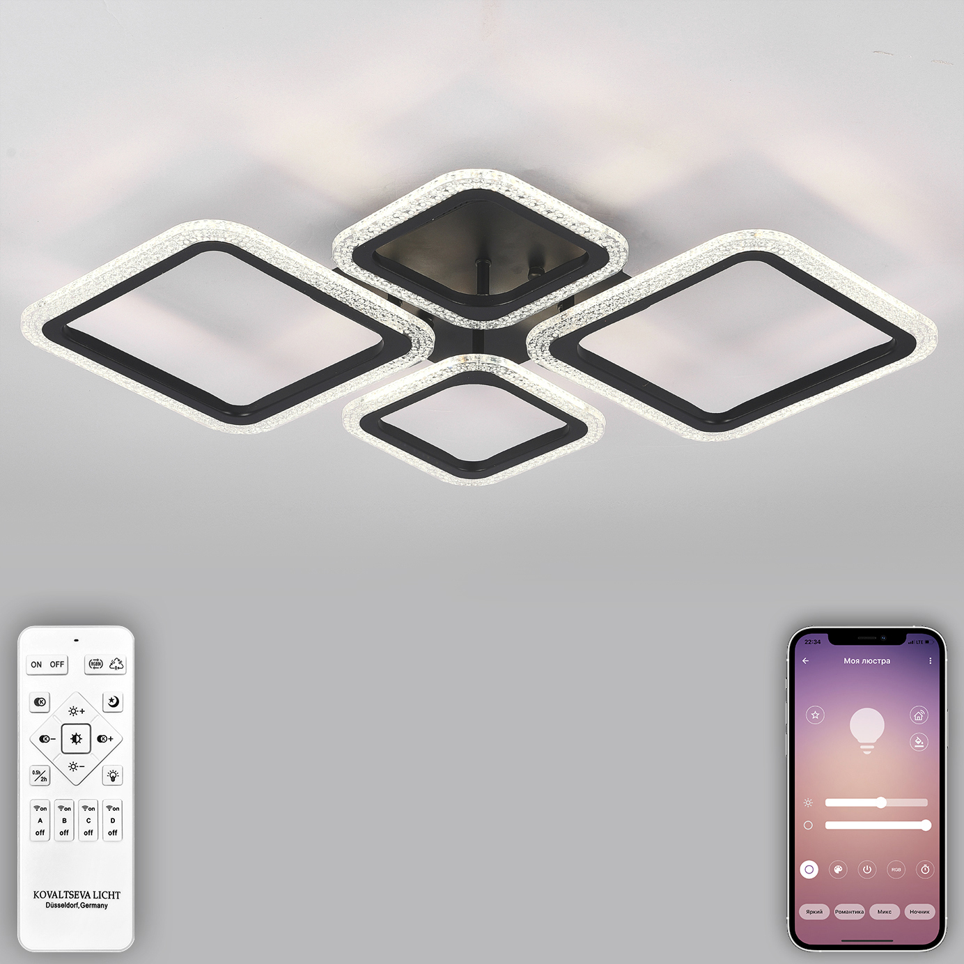 Изображение товара Люстра потолочная светодиодная NATALI KOVALTSEVA LED LAMPS 81232 OPTI современный дизайн управление