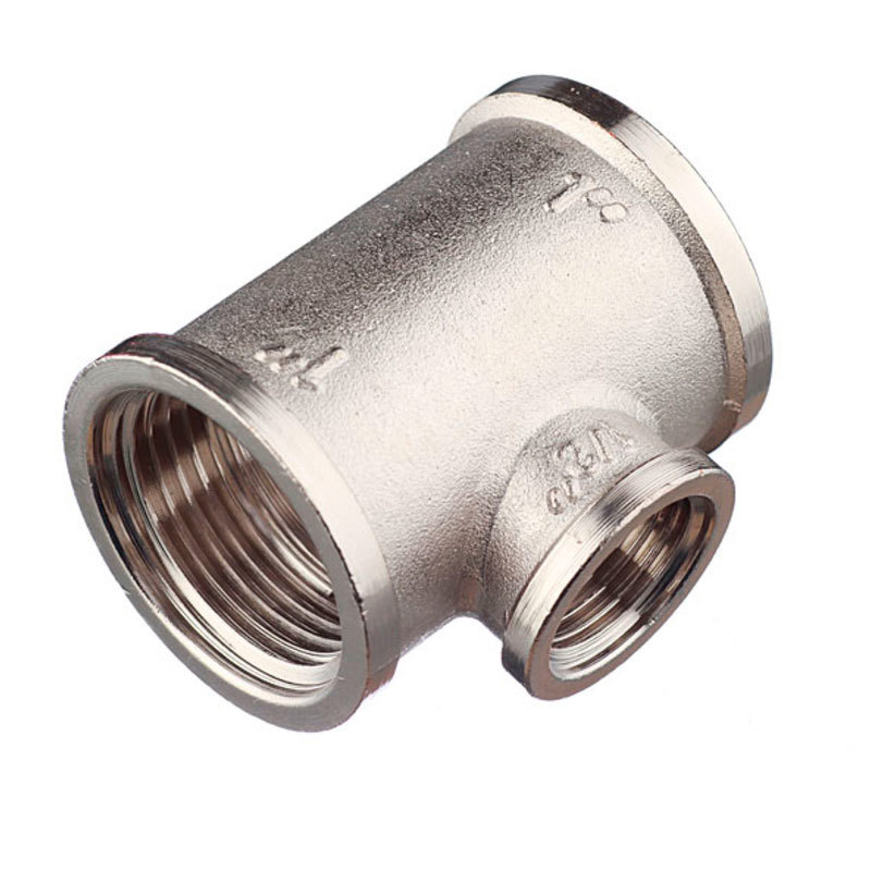 Изображение товара Тройник переходной Valtec латунь 3/4x1/2x3/4 ВР никелированный