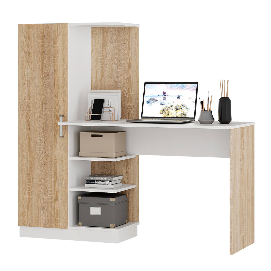 Изображение товара Компьютерный стол Бтс Бейсик 145x135x50.6 см ЛДСП цвет дуб сонома