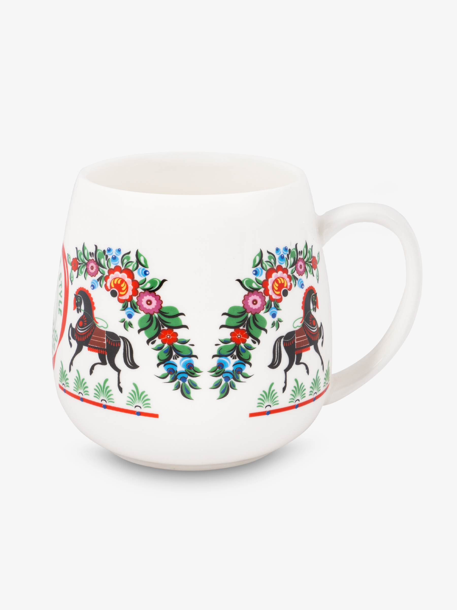 Изображение товара Большая кружка ВЕЛИКОРОСС 525 мл фарфор Русский лес Вороные кони