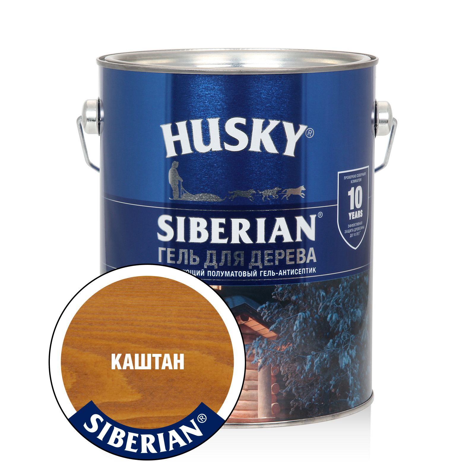 Изображение товара Антисептик HUSKY полуматовый каштан 2.7 л