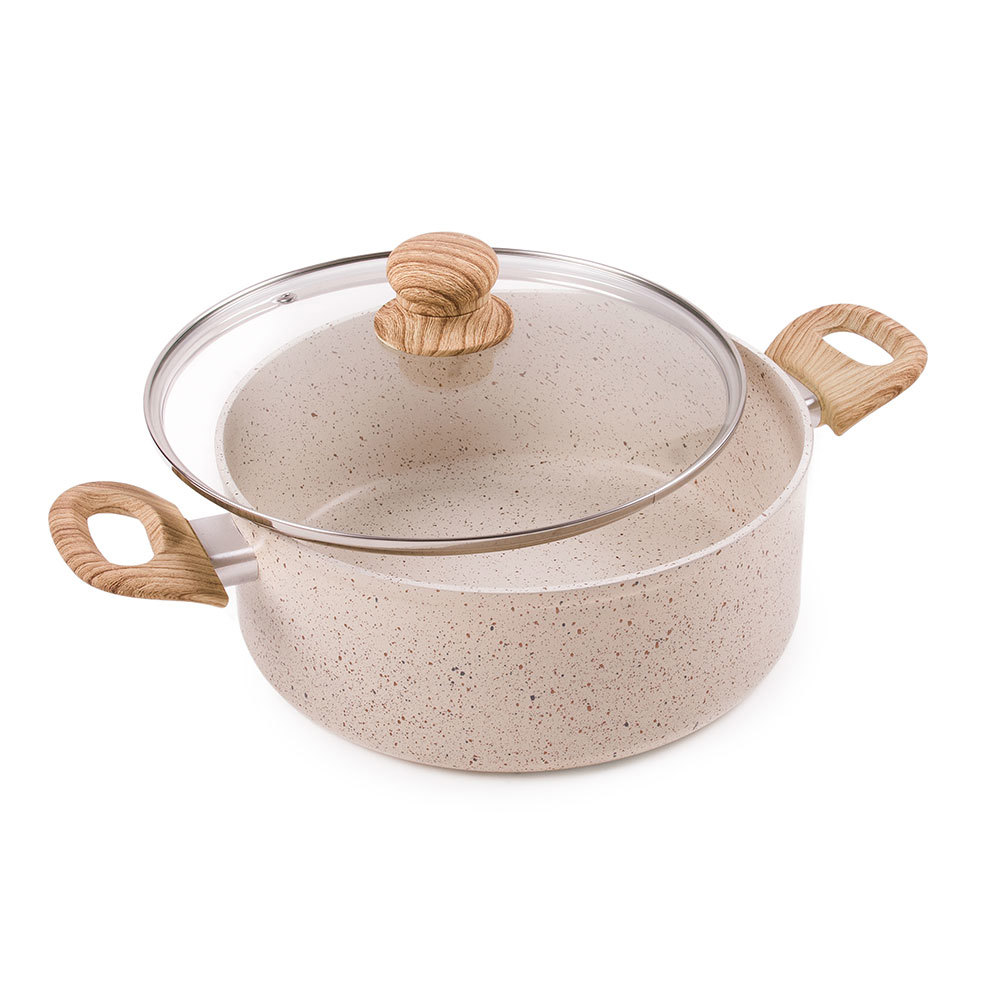 Изображение товара Кастрюля ENDEVER Stone-Beige-24C алюминиевая с керамическим покрытием
