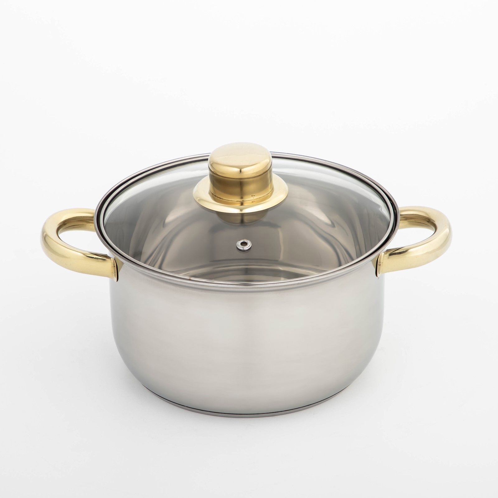 Изображение товара Кастрюля из нержавеющей стали Доляна 2.2 л с капсулированным дном и ручками