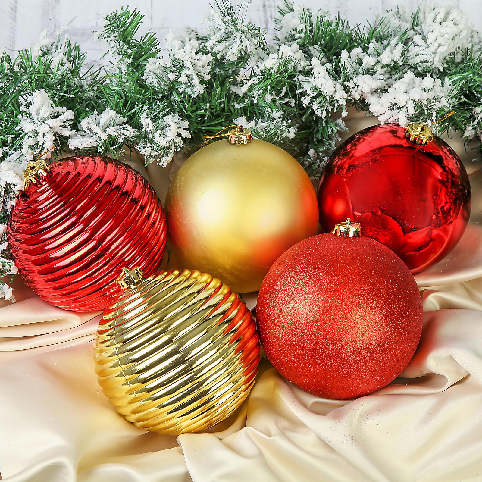 Изображение товара Набор елочных шаров Зимнее волшебство 3259693 ФБО Барбара 15 см пластик разноцветный 5 шт