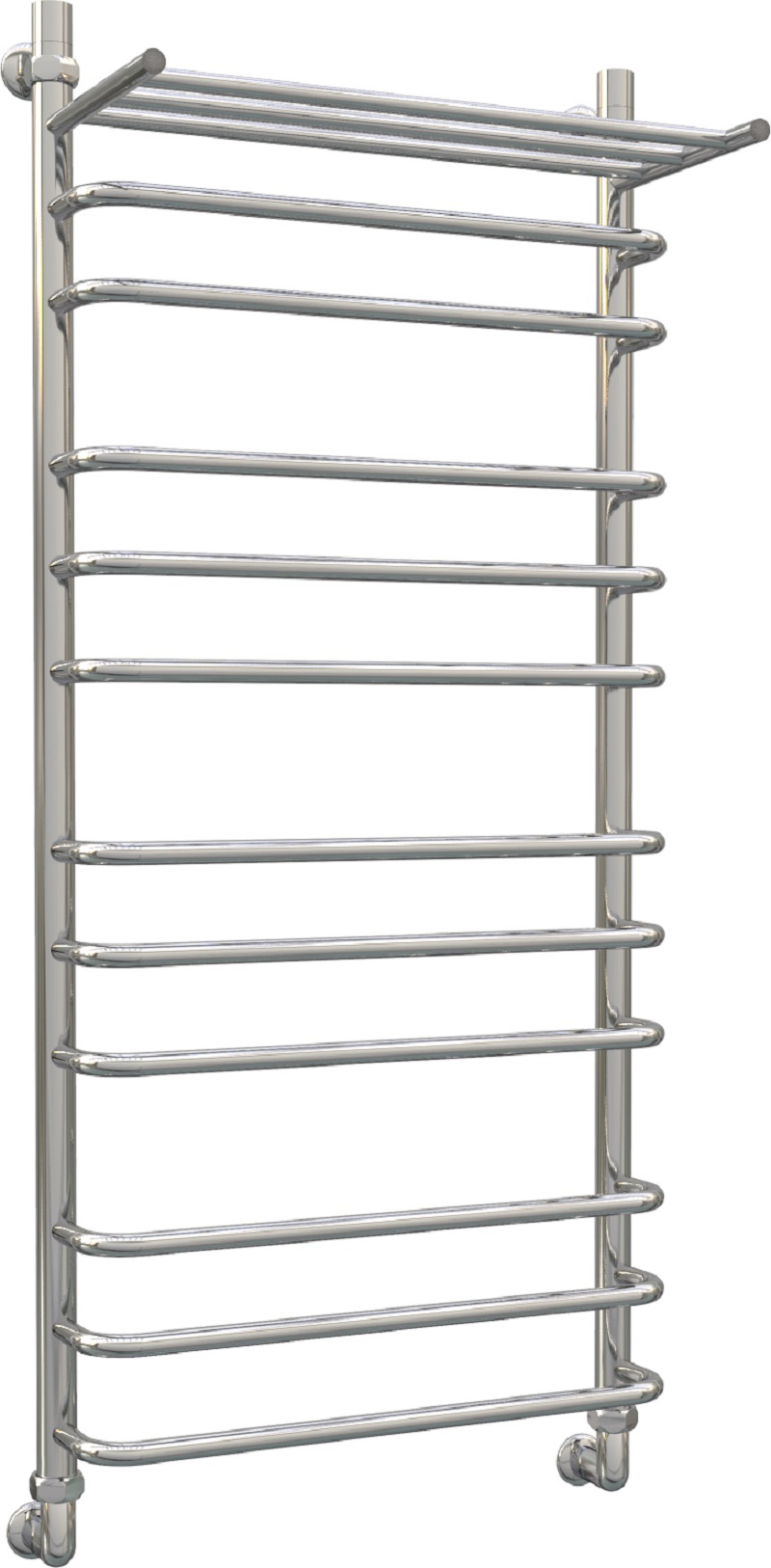 Изображение товара Полотенцесушитель водяной с полкой Aquanerzh Скоба Групповая 50x120 см 1" нержавеющая сталь