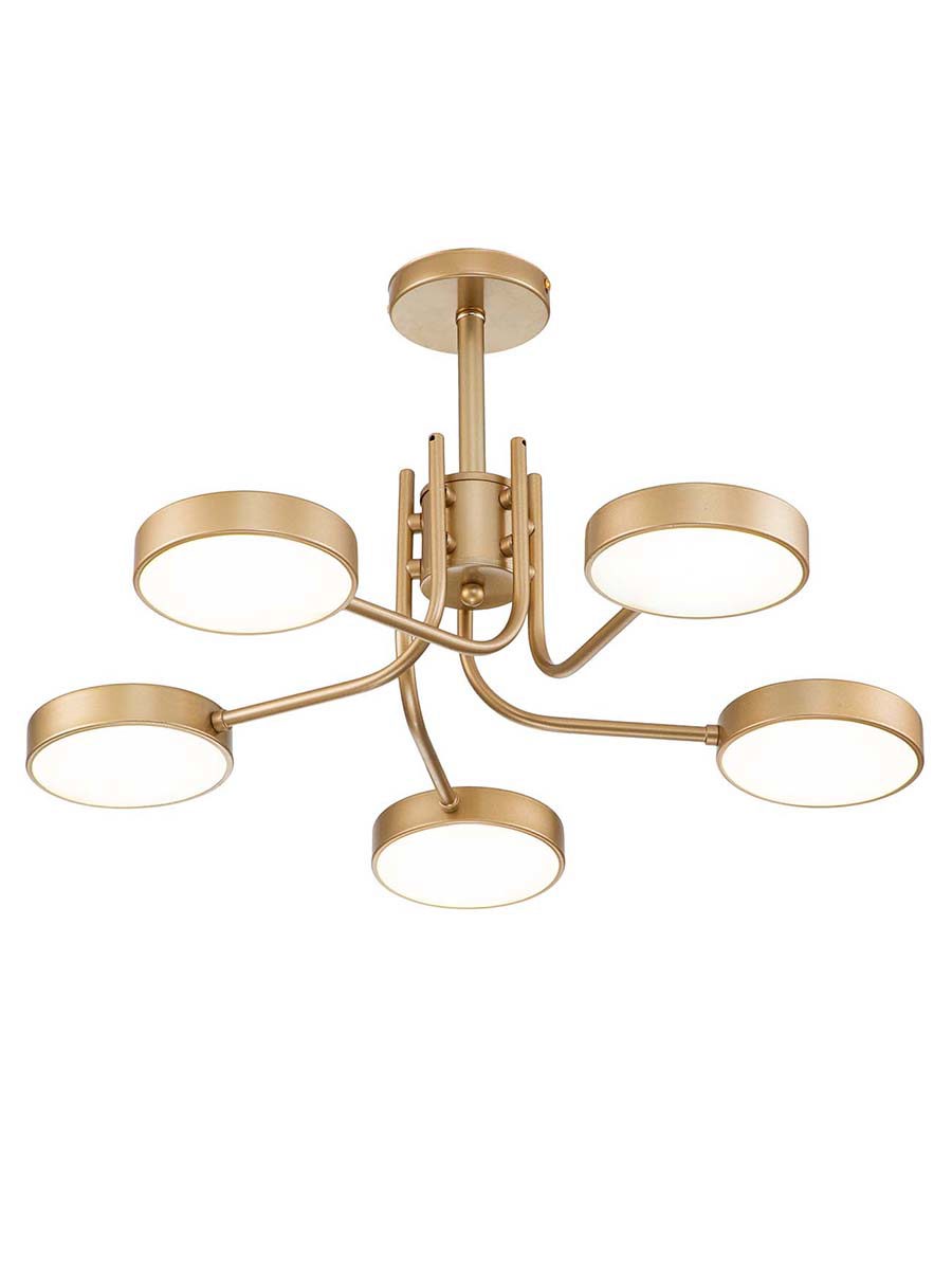 Изображение товара Люстра на штанге светодиодная ESCADA 10258/5LED 21 м² нейтральный белый свет цвет шампань