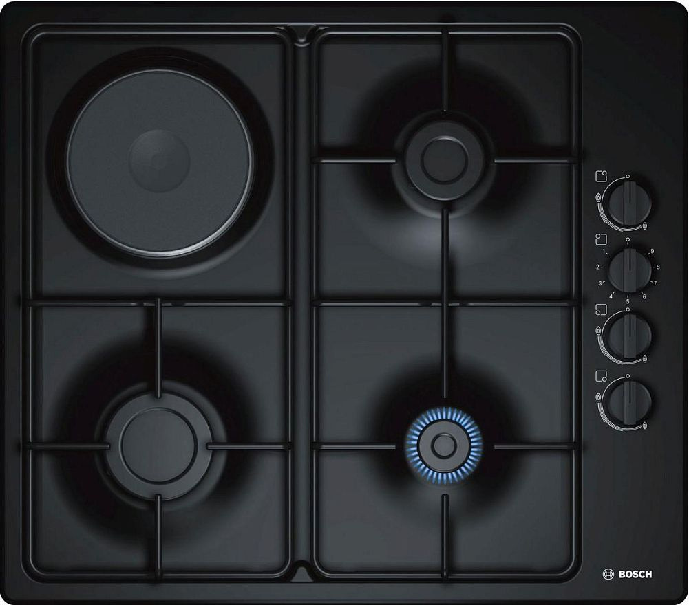 Изображение товара Газовая варочная панель Bosch PBY6C6B62O 58 см 4 конфорки цвет черный
