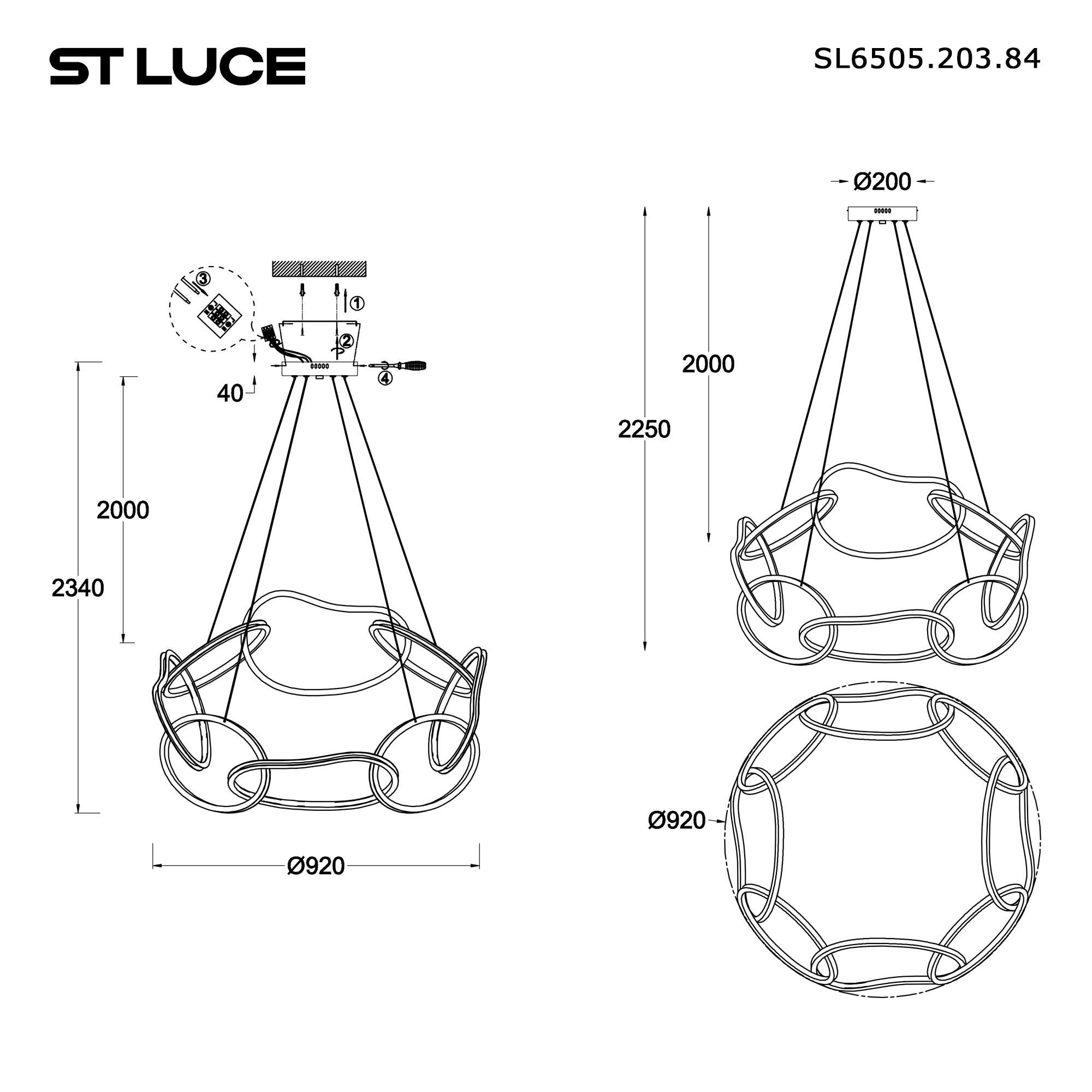 Изображение товара Люстра подвесная светодиодная ST LUCE ABRA SL6505 84 Вт золотистая IP20