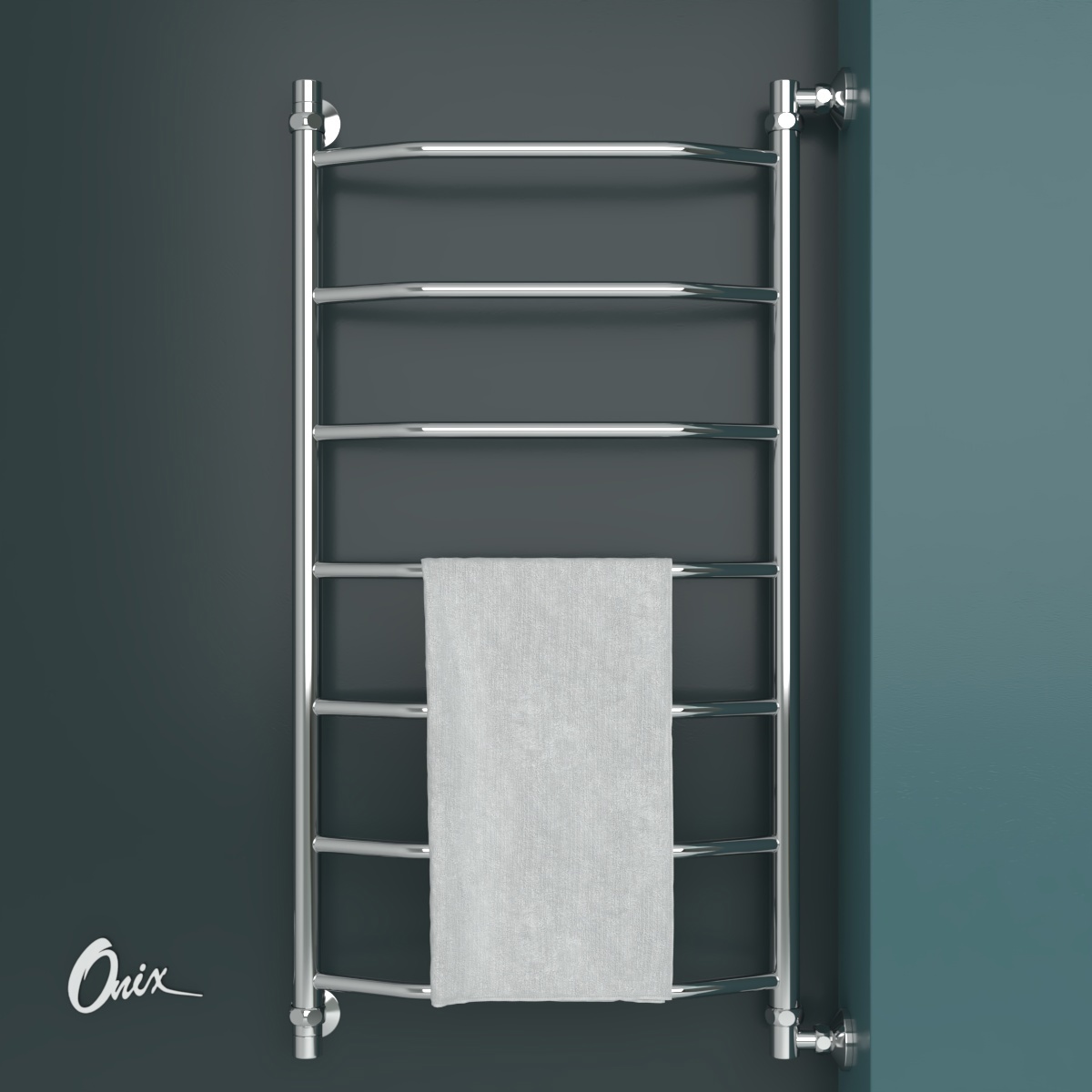 Изображение товара Водяной полотенцесушитель Onix Orion Right 50x100 см, нержавеющая сталь, хром