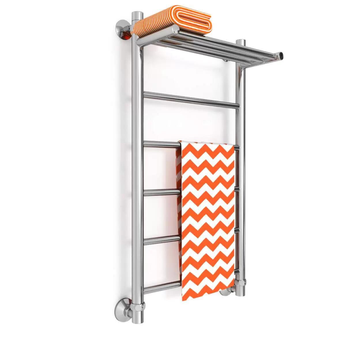Изображение товара Водяной полотенцесушитель Zigzag F 40x80 см с полкой нержавеющая сталь 1/2" Россия
