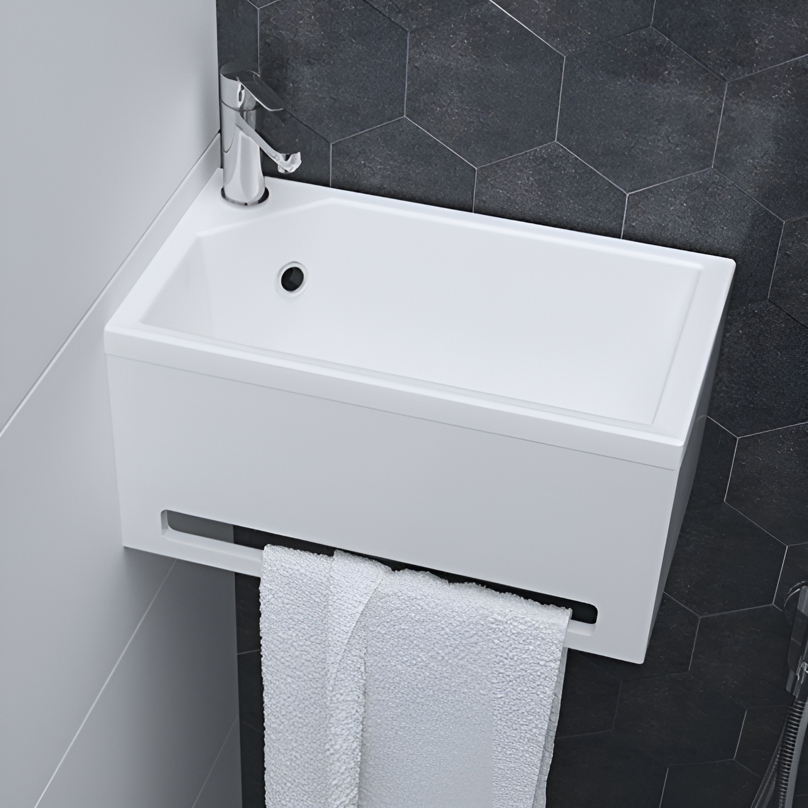 Изображение товара Тумба под раковину подвесная с раковиной 1Marka Tiny 40 см цвет белый У86733