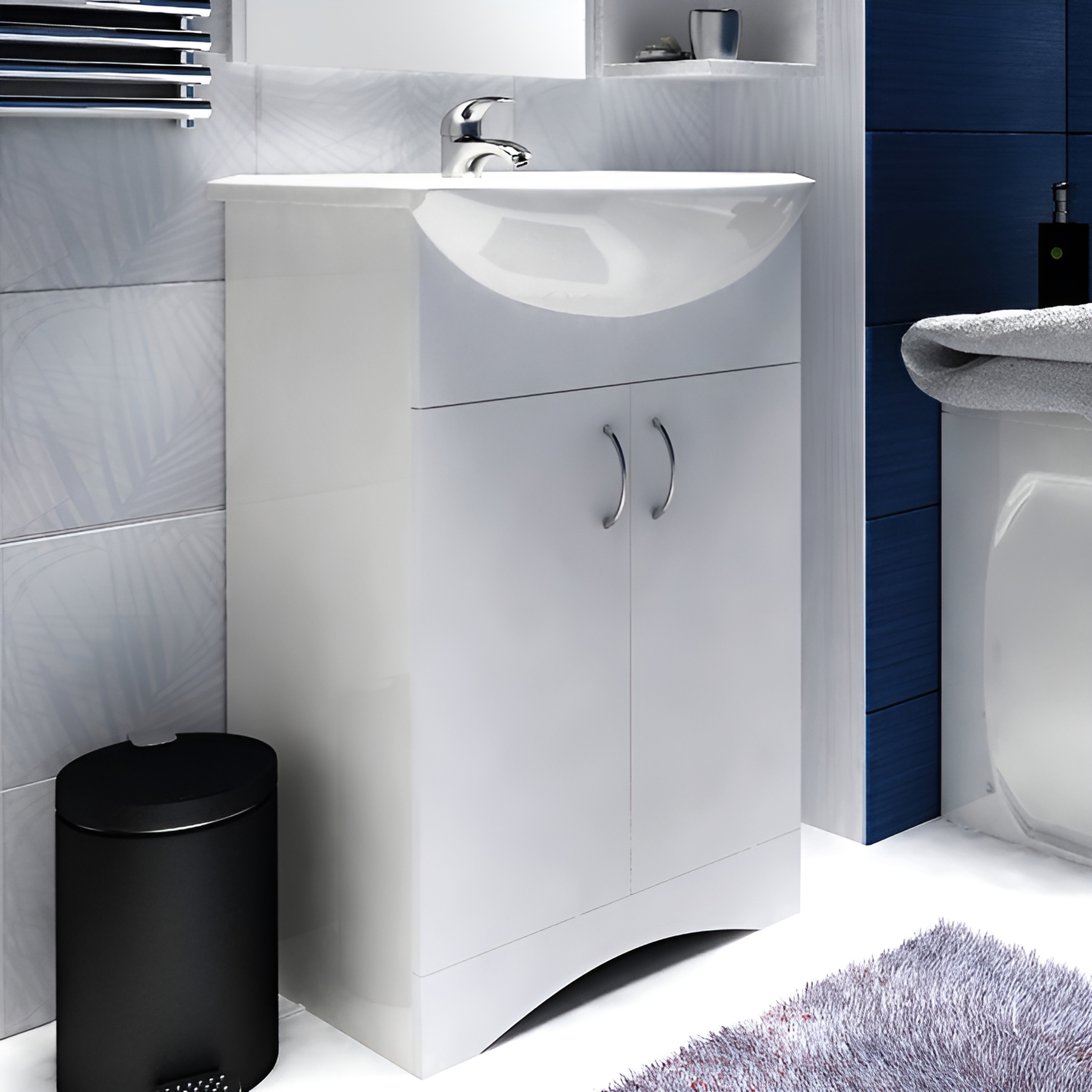 Изображение товара Тумба под раковину напольная 1Marka Уют 50 см цвет белый