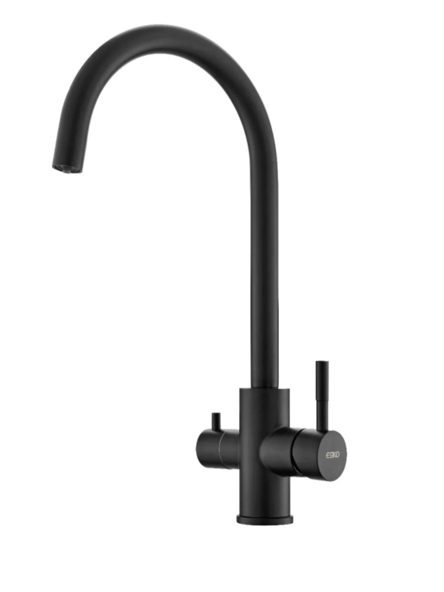Изображение товара Смеситель для кухни ESKO с фильтром черный 28.7 см однорычажный