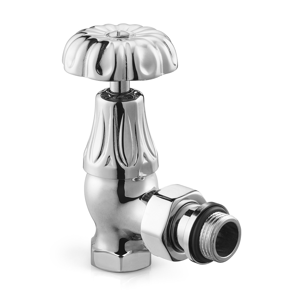 Изображение товара Угловой вентиль SR Rubinetterie 1/2 для радиатора серия Floral Old Style хром