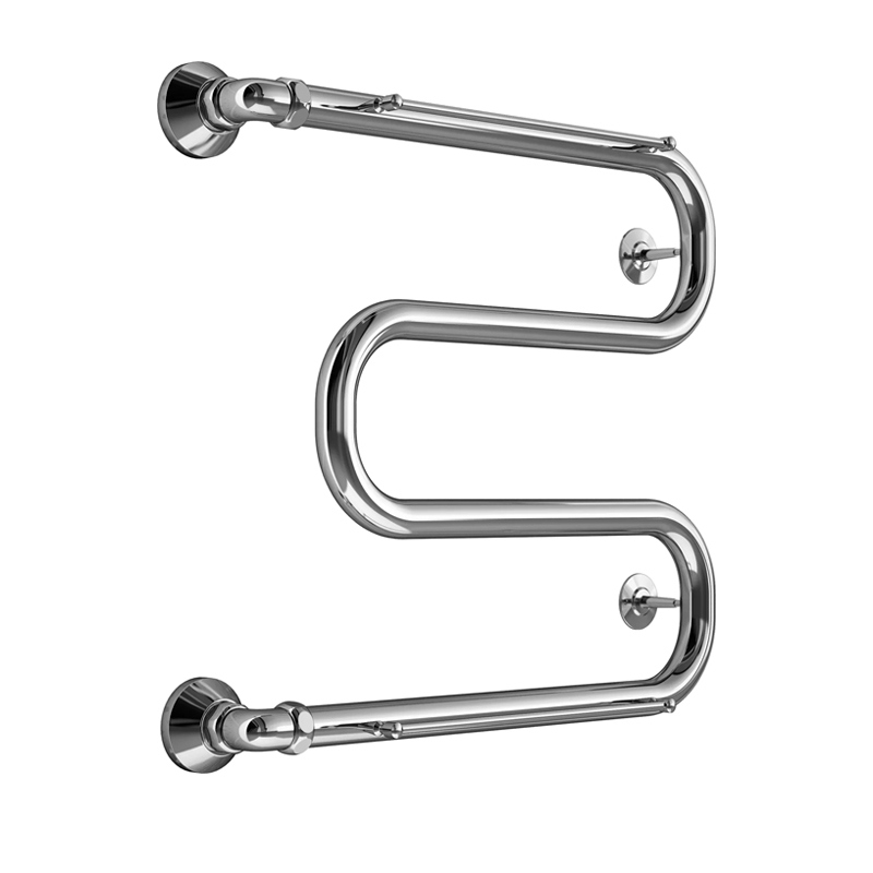 Изображение товара Полотенцесушитель водяной с полкой Melodia della vita Simple Shelf 50x60 см нержавеющая сталь