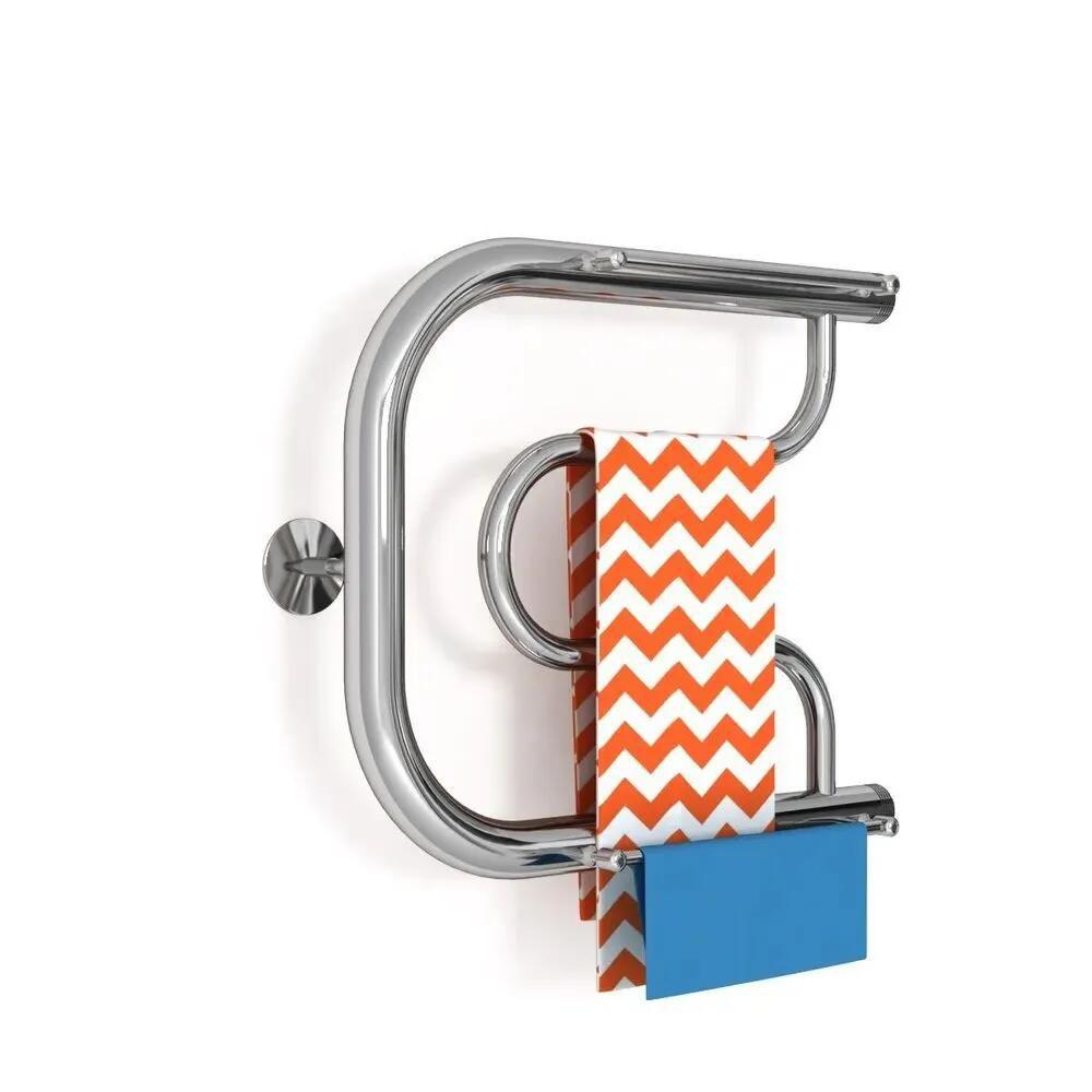 Изображение товара Водяной полотенцесушитель Zigzag A с полкой 32x40 см из нержавеющей стали