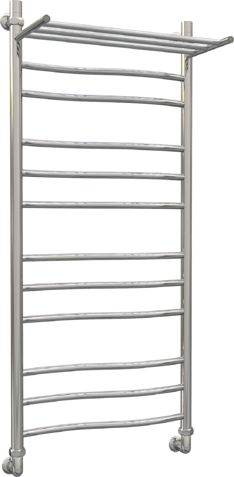 Изображение товара Водяной полотенцесушитель с полкой Aquanerzh Волна Групповая 63x120 см сталь нержавеющая