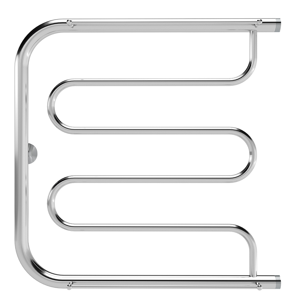 Изображение товара Полотенцесушитель водяной с полкой Indigo Фокстрот Standart 50x50 см 1" нержавеющая сталь