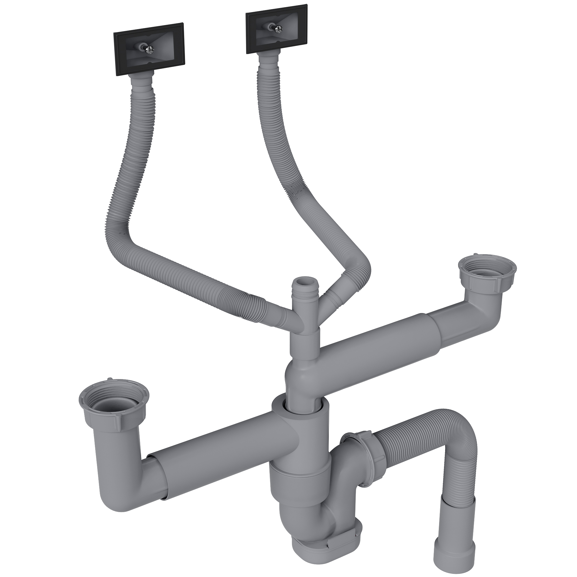 Изображение товара Сифон для мойки Reflexion RX9002PT D50 мм свободное протекание серый