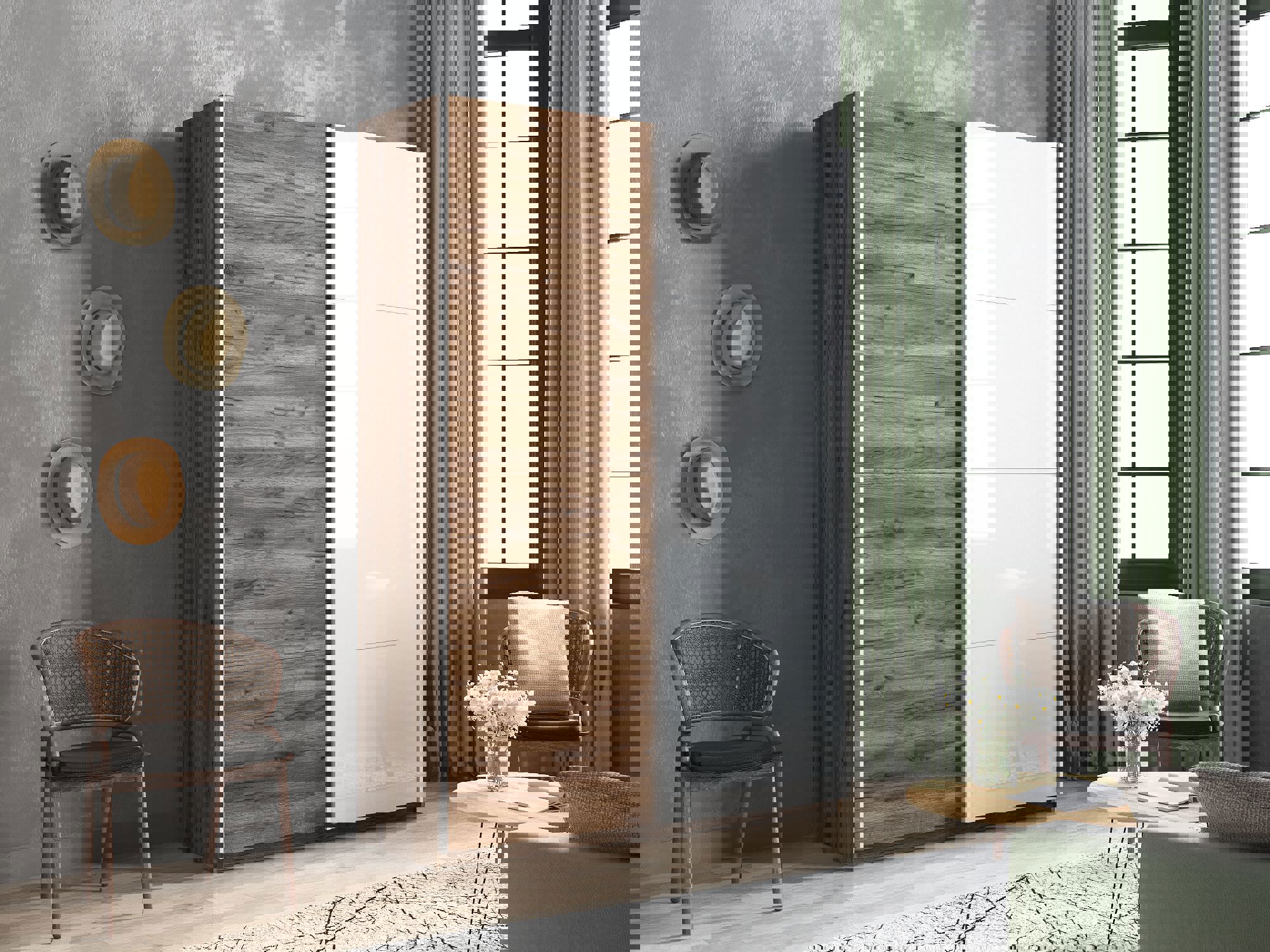 Изображение товара Шкаф-купе 2 дверный серии Прайм 230x140x57 см с фасадами из ЛДСП и плавным закрыванием