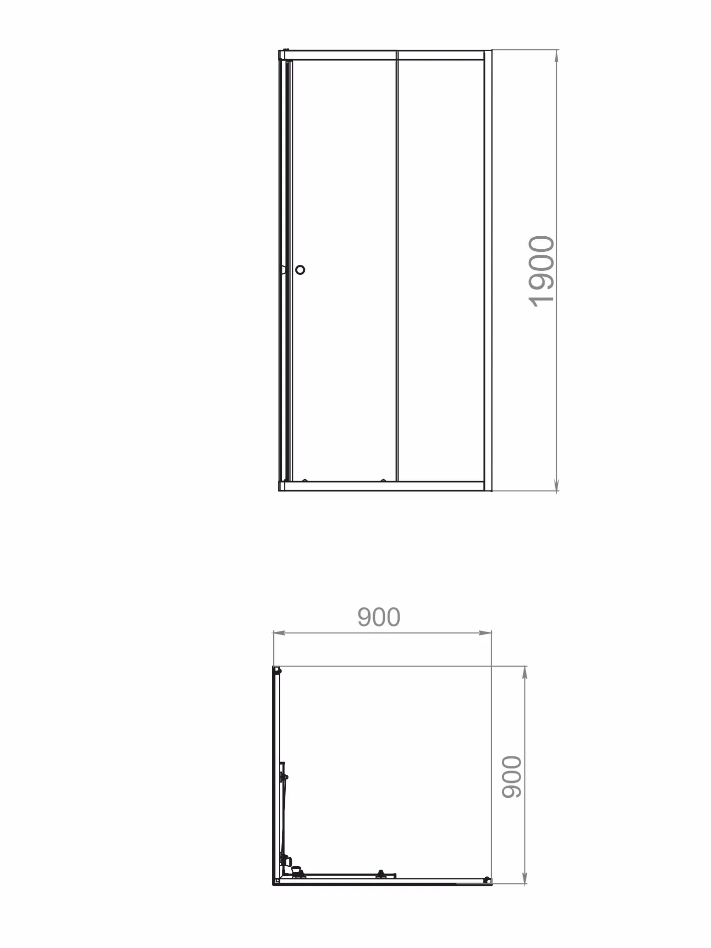 Душевой уголок Domani-Spa Cube квадратный 90x90 см светло-серый профиль прозрачное стекло раздвижной - 9