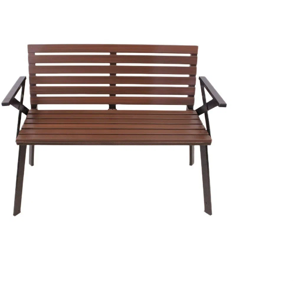 Изображение товара Скамья садовая Talmico 115 см x 54 см x 83 см металл и пластик коричневый