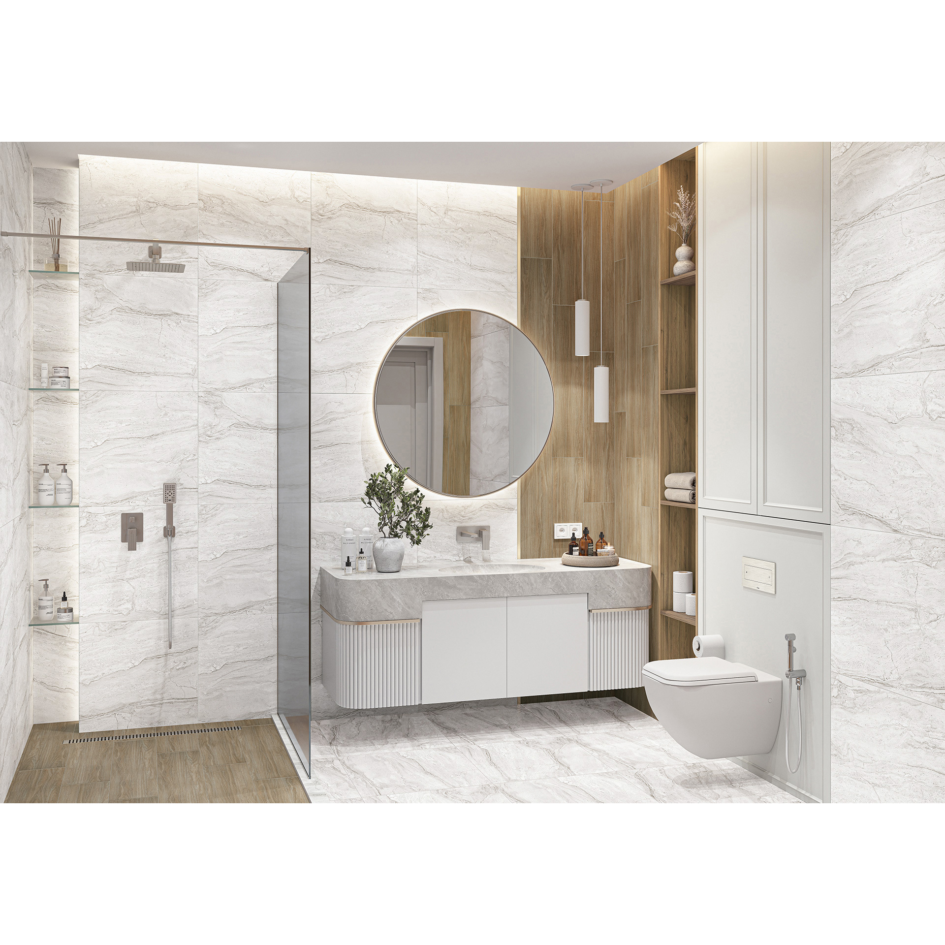 Изображение товара Керамогранит Alma ceramica Bottichino GFU60120BTC07L 60x120см 1.44 м² цвет серый/серебристый, цена за упаковку