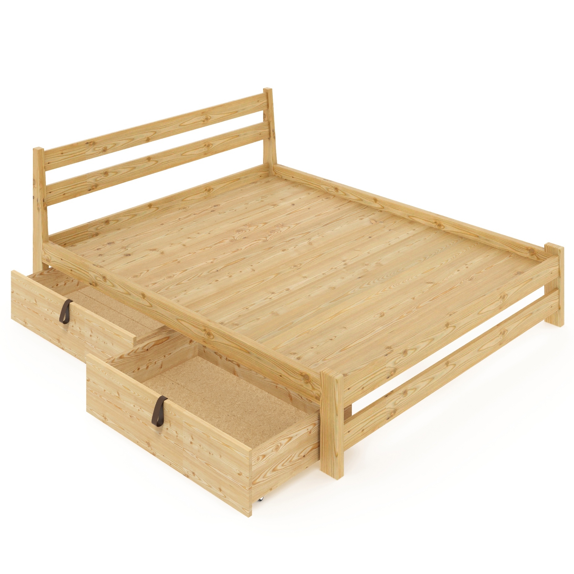 Изображение товара Кровать двуспльная Solarius Мишка усиленная 2 выкатных ящика 130x80x210 см сплошное основание сосна цвет бежевый