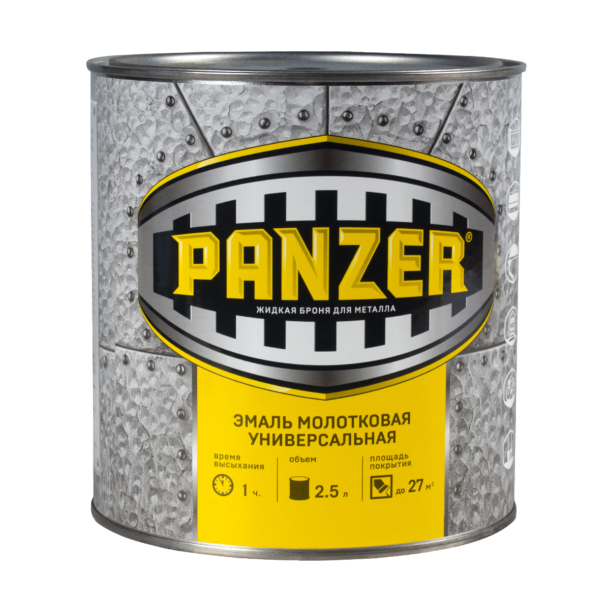 Изображение товара Эмаль универсальная Panzer молотковая коричневая 2.5 л Изображение товара Эмаль универсальная Panzer молотковая коричневая 2.5 л