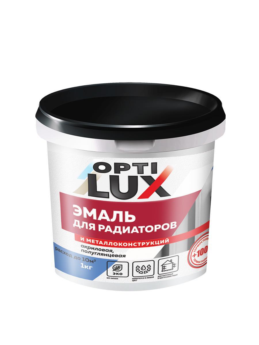 Изображение товара Эмаль акриловая для радиаторов и металлоконструкций ОПТИЛЮКС 22473 цвет белый 1 л