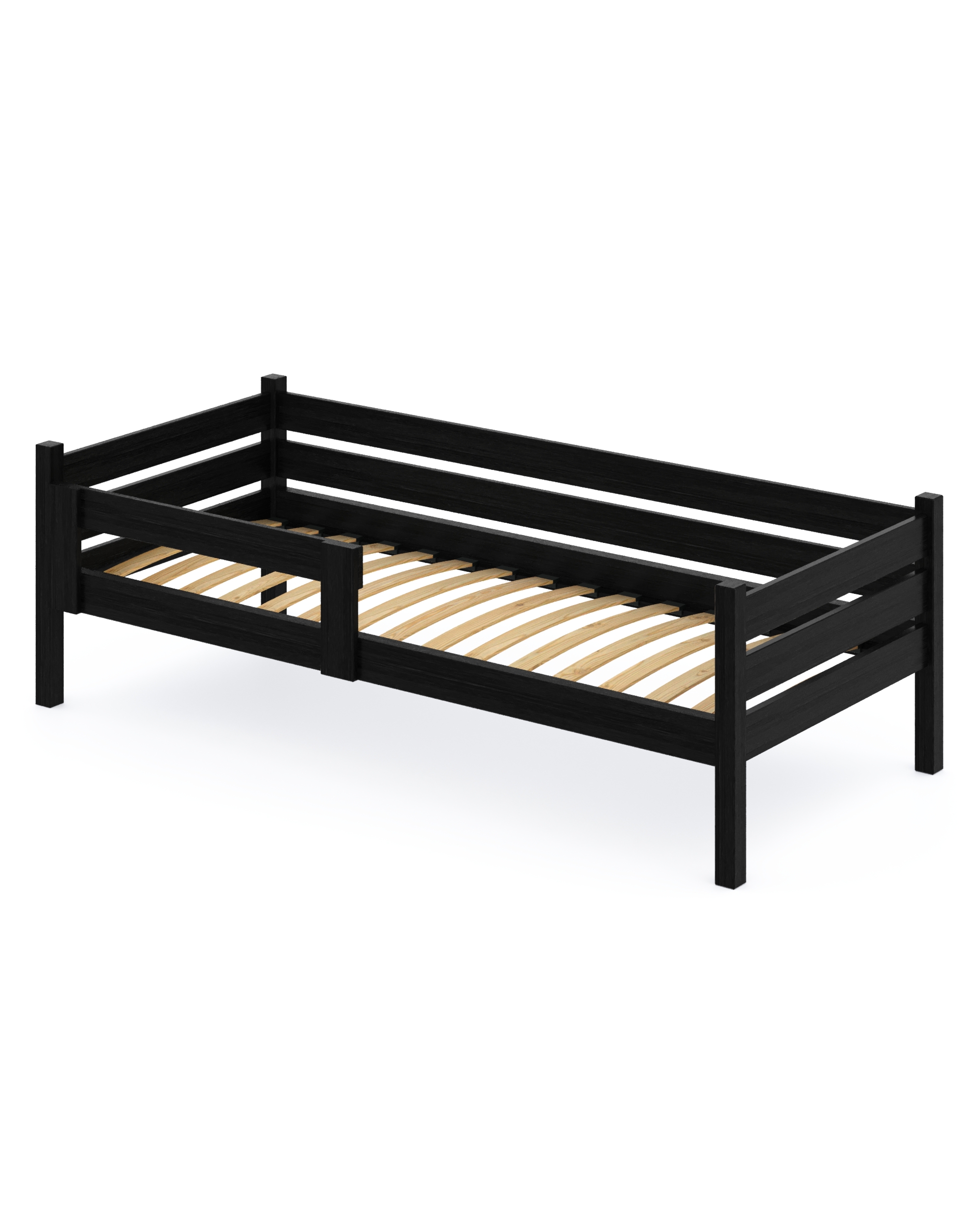 Изображение товара Кровать односпальная Solarius Детская с ортопедическим основанием 80x63x150 см сосна цвет черный