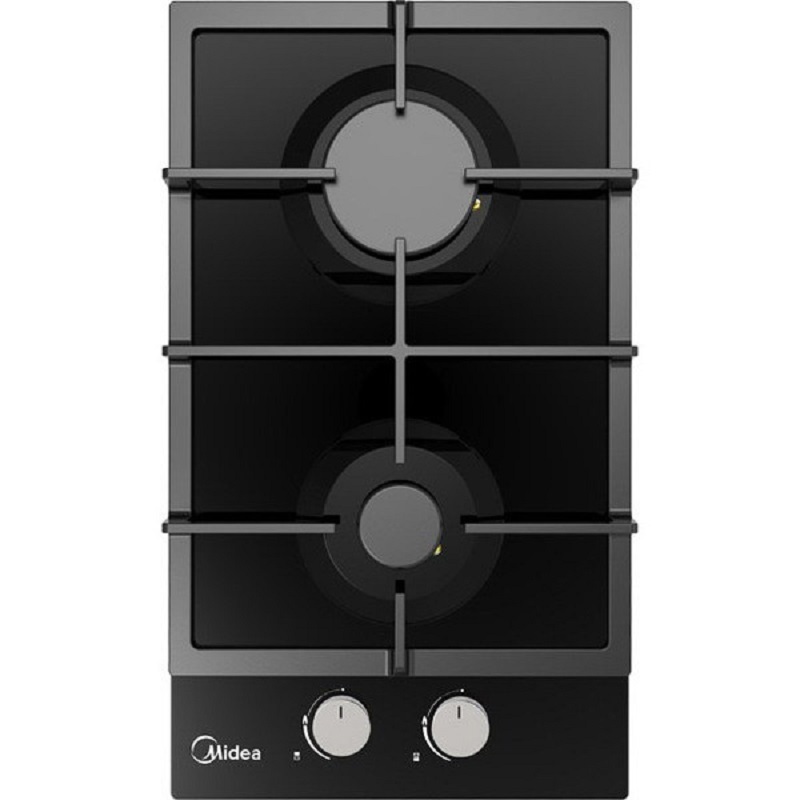 Изображение товара Газовая варочная панель Midea MG3260TGB 30 см 2 конфорки цвет черный