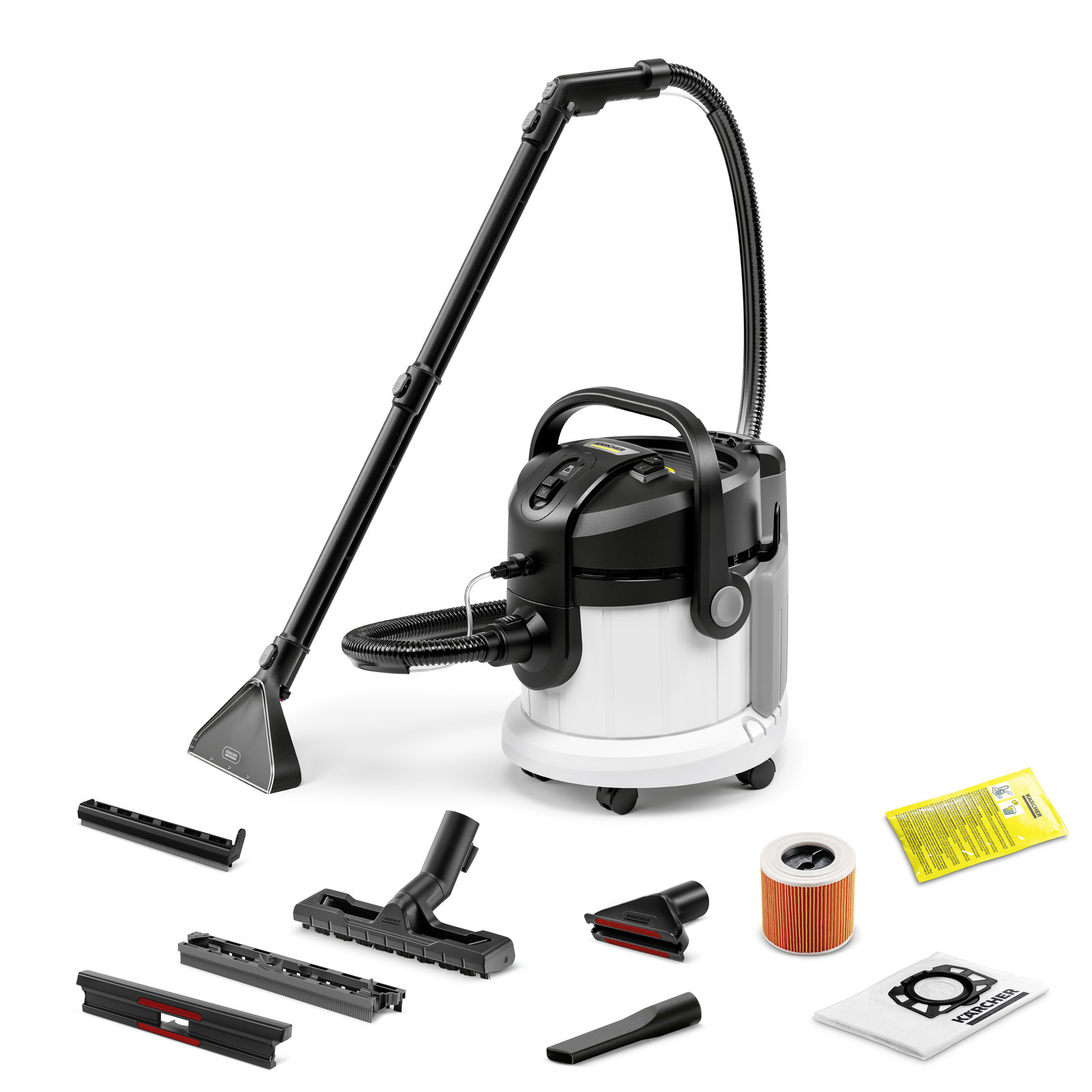 Изображение товара Пылесос с пылесборником с влажной уборкой Karcher Se 4 *eu 1.081-150 1400 Вт 4 л цвет белый Изображение товара Пылесос с пылесборником с влажной уборкой Karcher Se 4 *eu 1.081-150 1400 Вт 4 л цвет белый