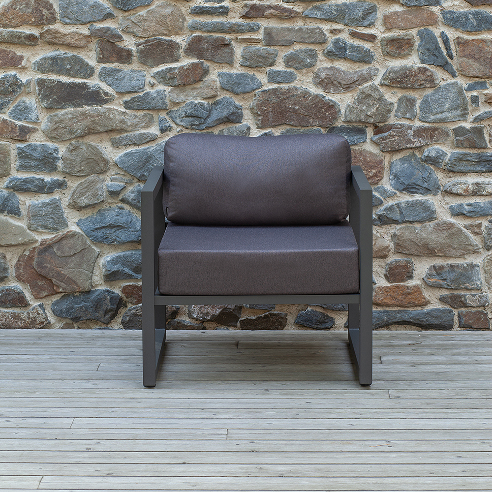 Изображение товара Кресло садовое Greenween Malta алюминий текстиль серый 75x75x66 см