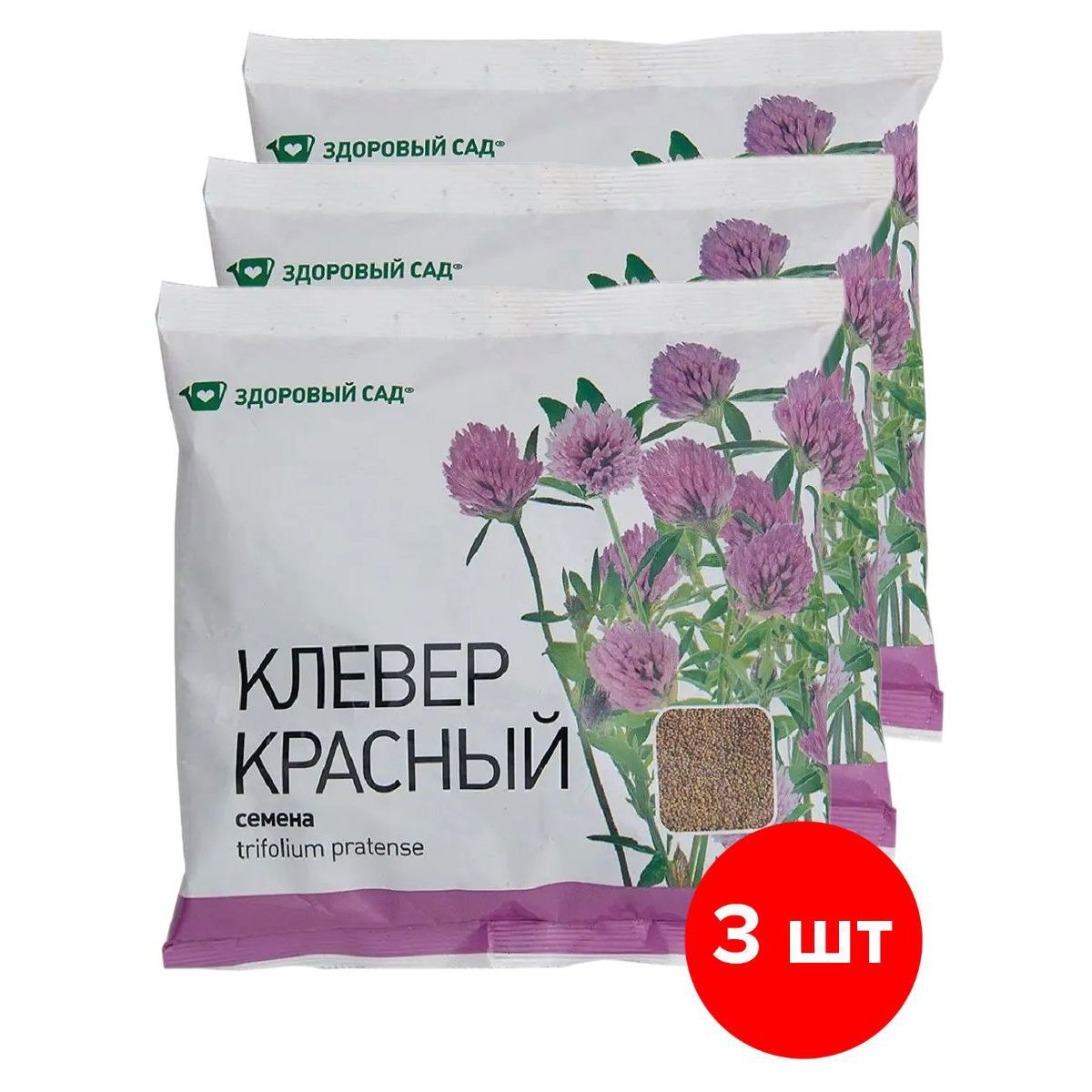 Изображение товара Семена сидерата Здоровый Сад Клевер красный 3 шт по 0.5 кг 1.5 кг