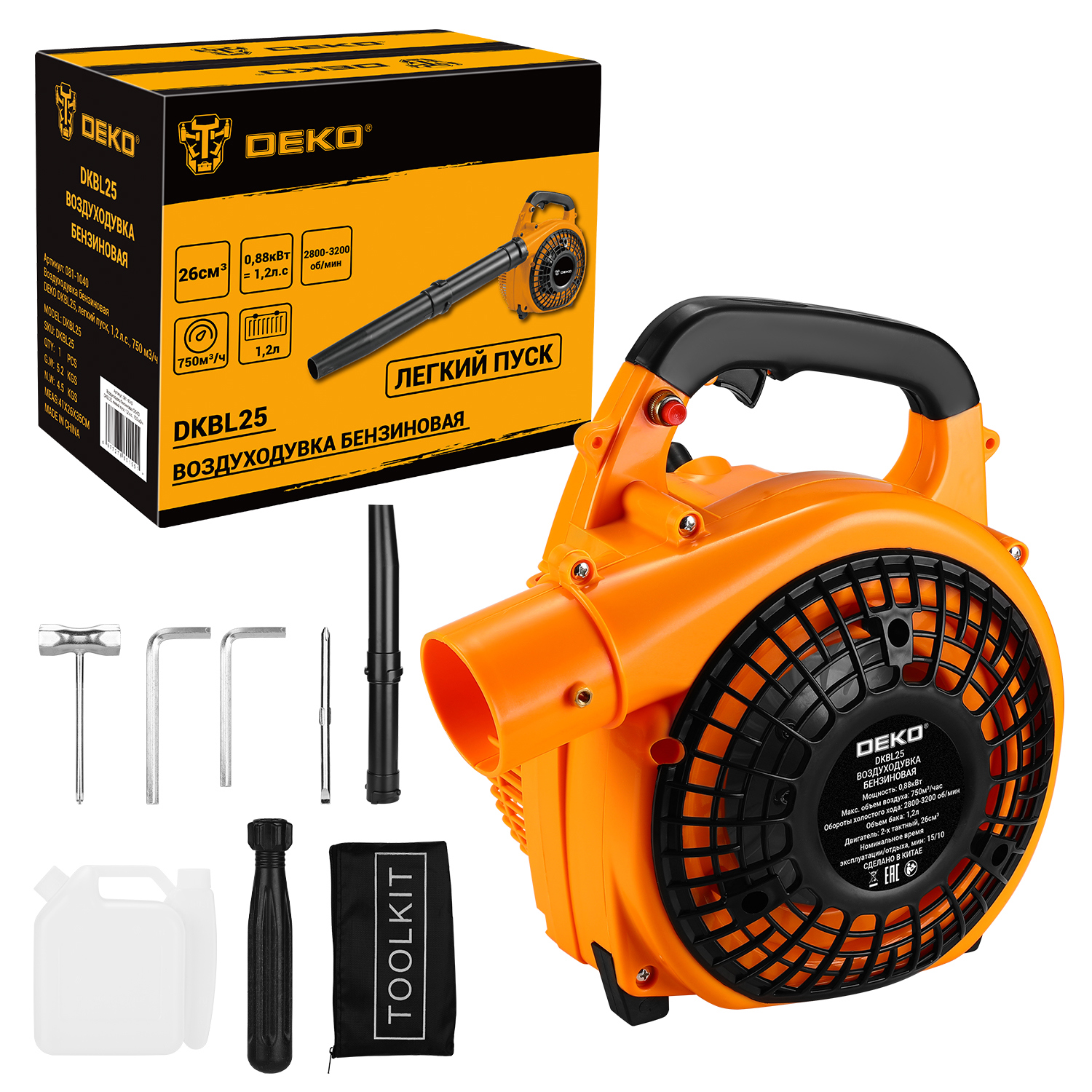 Изображение товара Воздуходувка бензиновая Deko DKBL25 1.2 л.с.