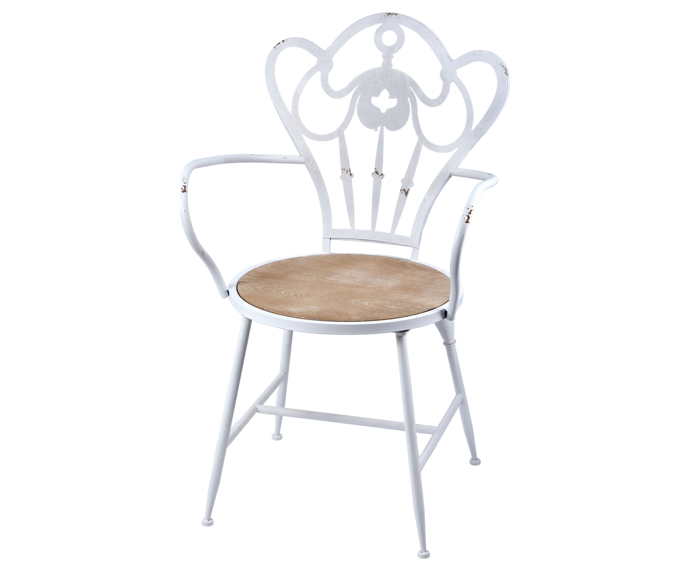 Изображение товара Стул садовый Гласар Прованс 55 см x 45 см x 88 см металл белый