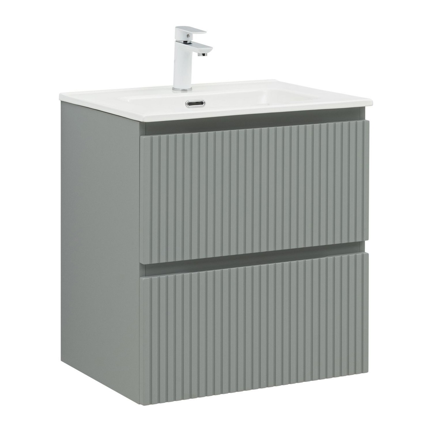 Изображение товара Тумба под раковину Aquanet 60 см зеленая напольная с двумя ящиками