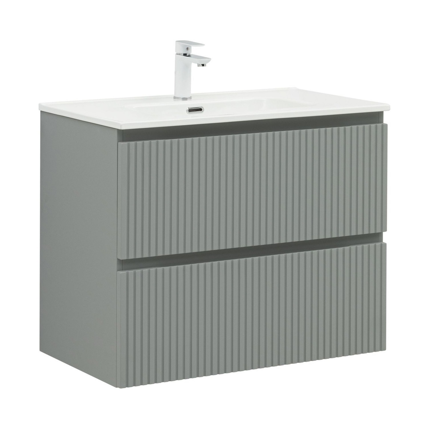 Изображение товара Тумба под раковину Aquanet 80см зеленая с 2 ящиками напольная Россия