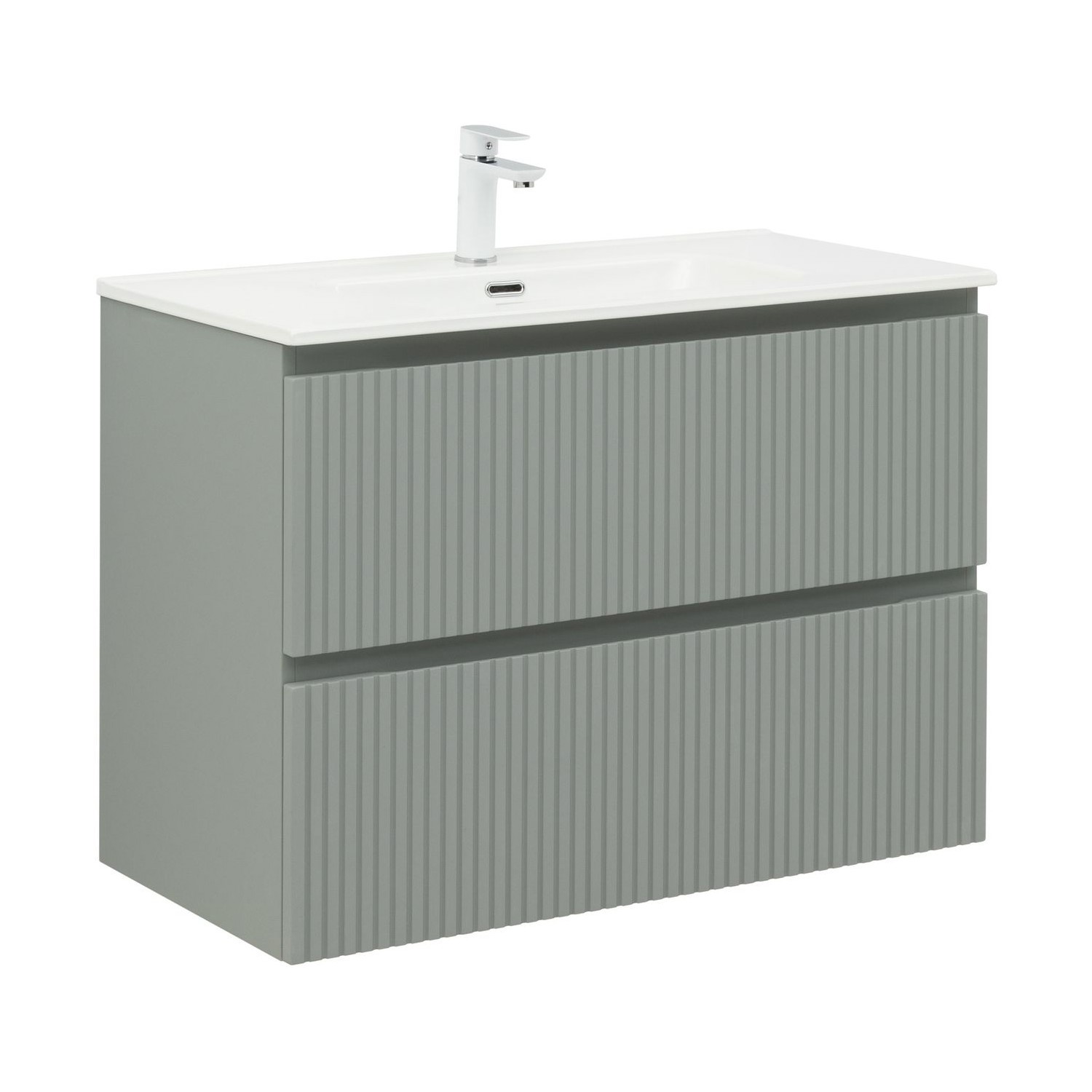 Изображение товара Тумба под раковину Aquanet 90см зеленая напольная влагостойкая с 2 ящиками