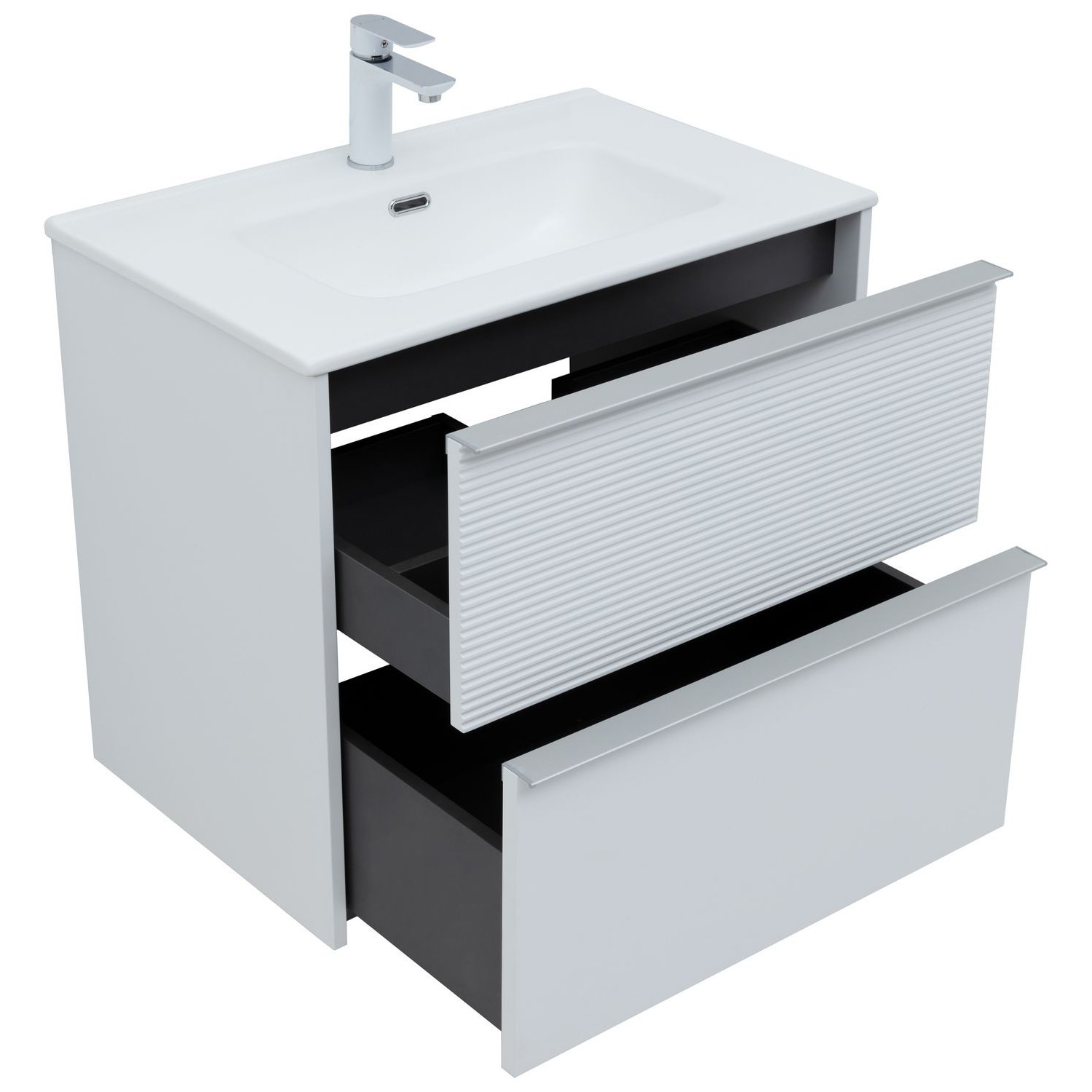 Изображение товара Тумба под раковину Aquanet 70см напольная с 2 ящиками белая Изображение товара Тумба под раковину Aquanet 70см напольная с 2 ящиками белая