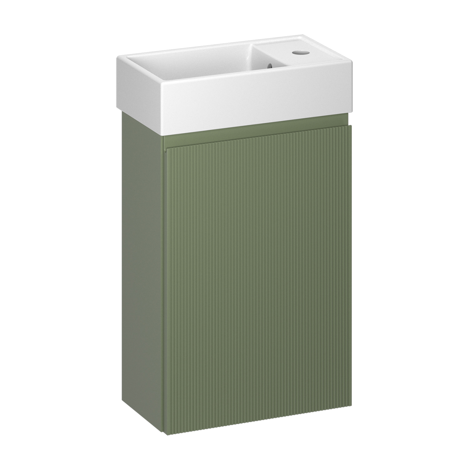 Изображение товара Подвесная тумба под раковину WC Area 40 см зеленая, керамическая раковина включена