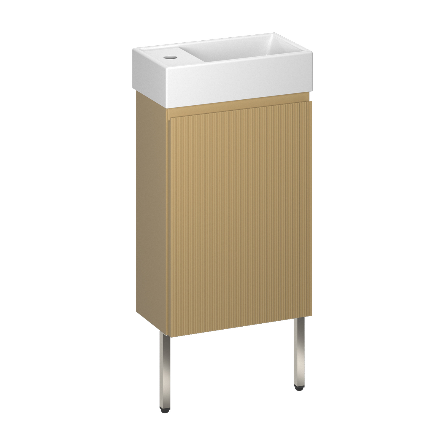 Изображение товара Тумба под раковину с раковиной Wellsee 40 см бежевый компактная и влагостойкая
