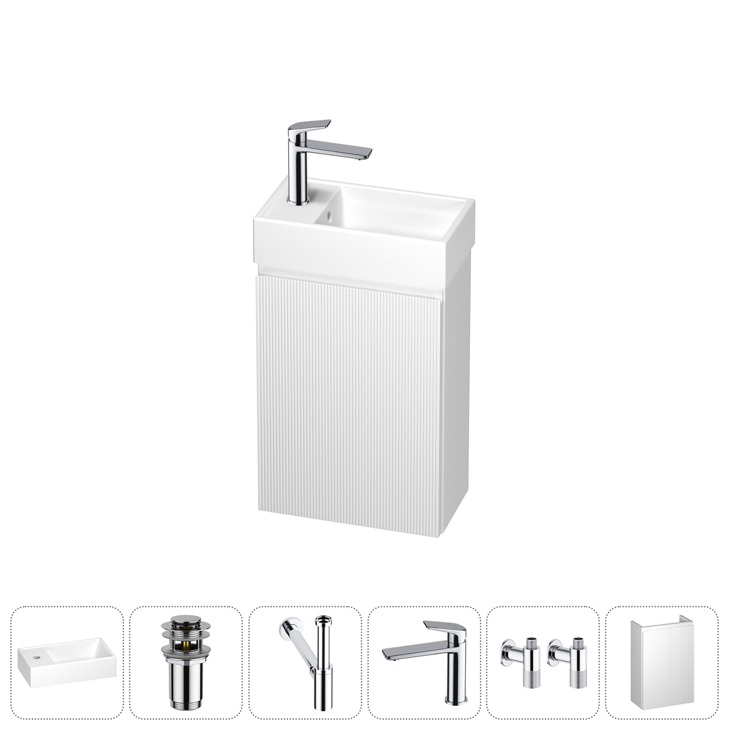 Изображение товара Тумба с раковиной Wellsee WC Area 40 см подвесная стильная и прочная