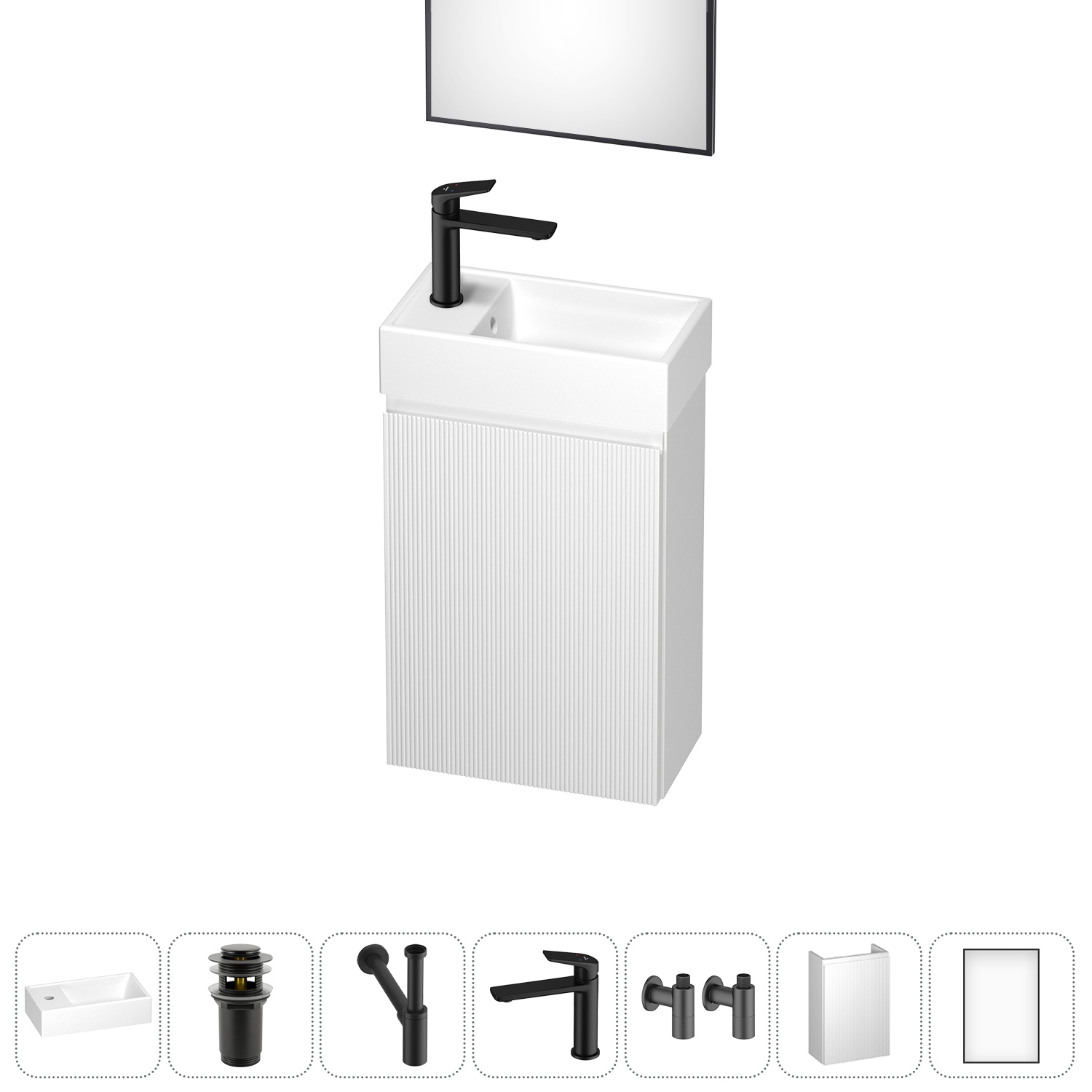 Изображение товара Тумба с раковиной подвесная Wellsee WC Area 202010508 40 см