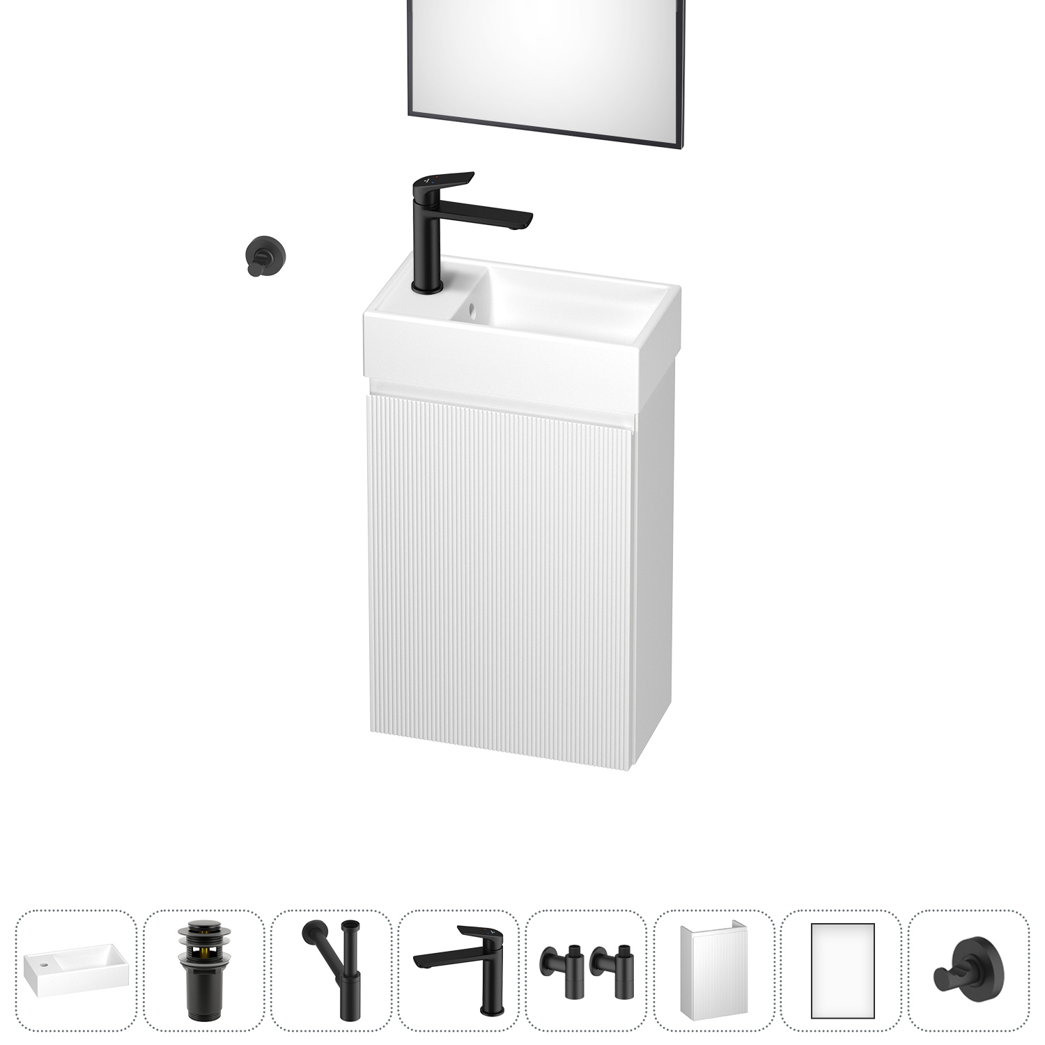 Изображение товара Тумба с раковиной подвесная Wellsee WC Area 202010512 40 см