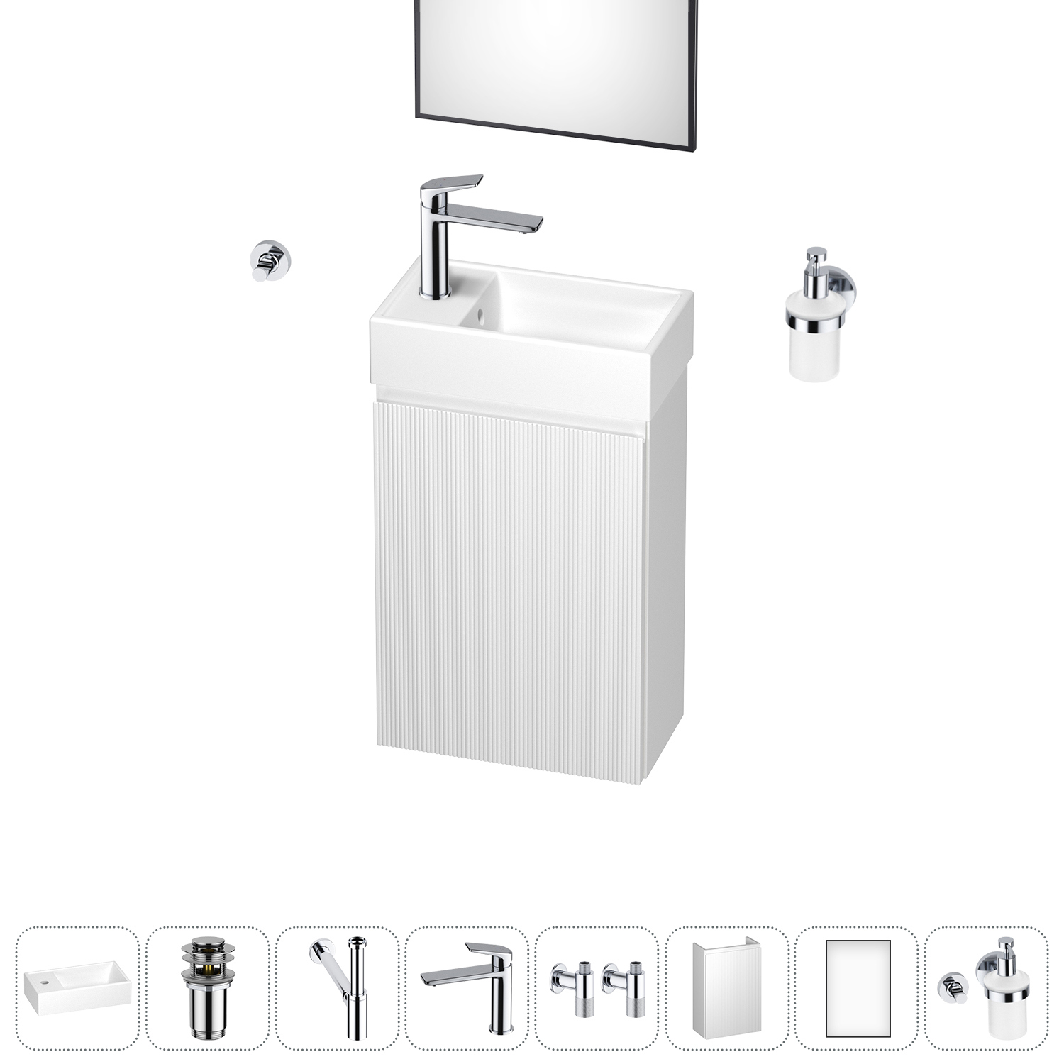 Изображение товара Тумба с раковиной подвесная Wellsee WC Area 202010515 40 см